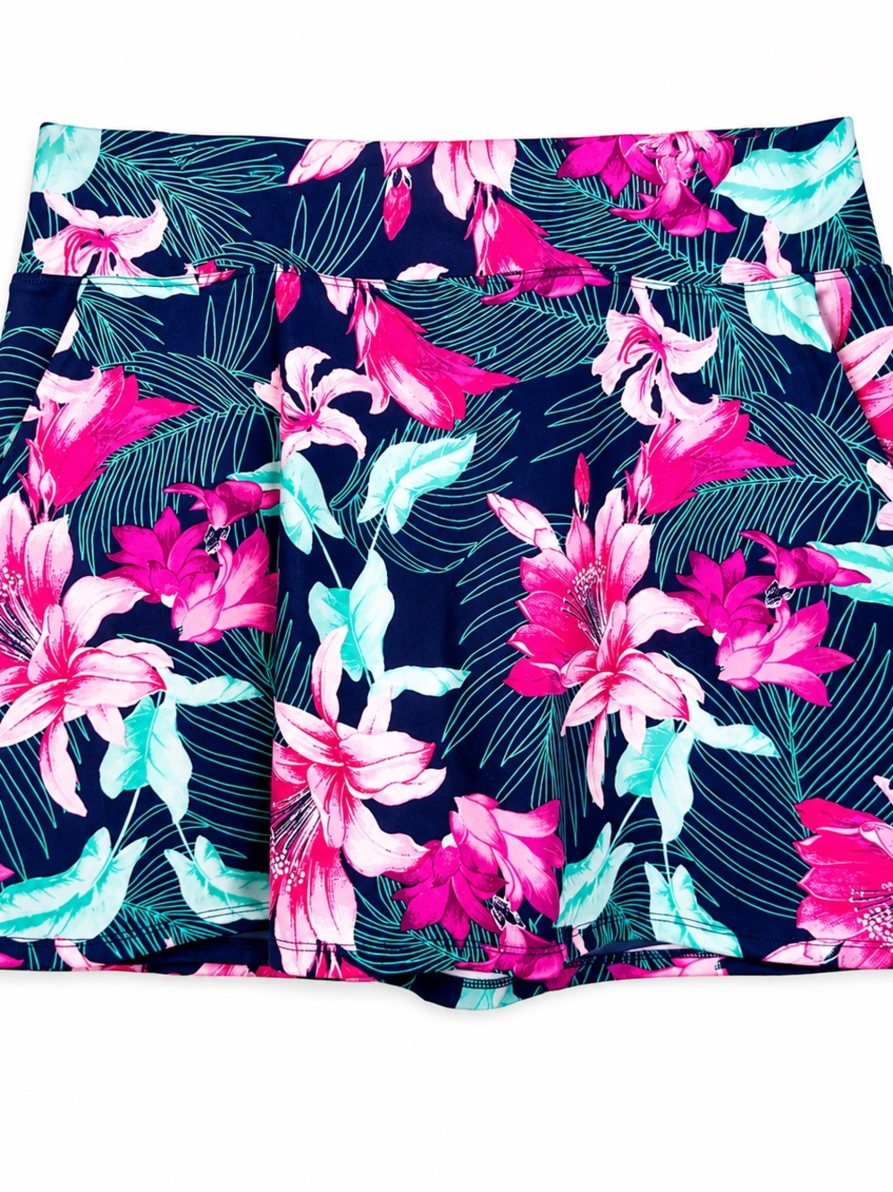 Tommy Bahama Raquet &Paddle Floral Pink Navy Green Skort W/Pockets. Size Med